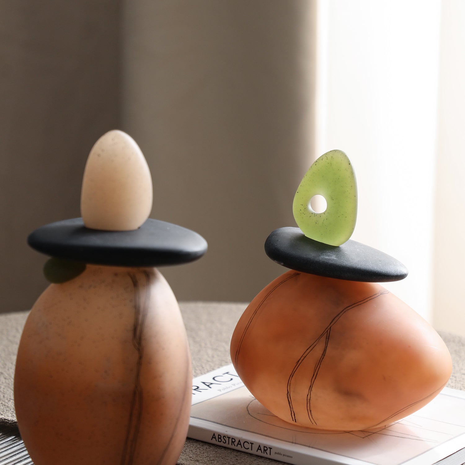 Zen Balance Sculptures Green