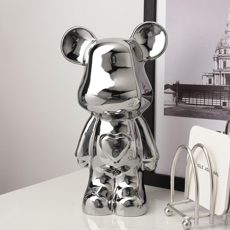 Chrome Bear Figurine