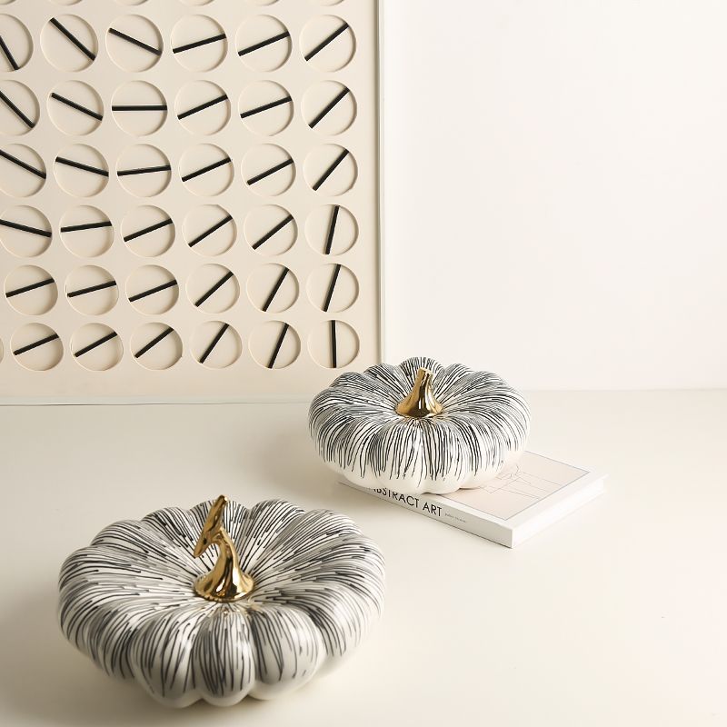 Golden Stem Pumpkin Accent